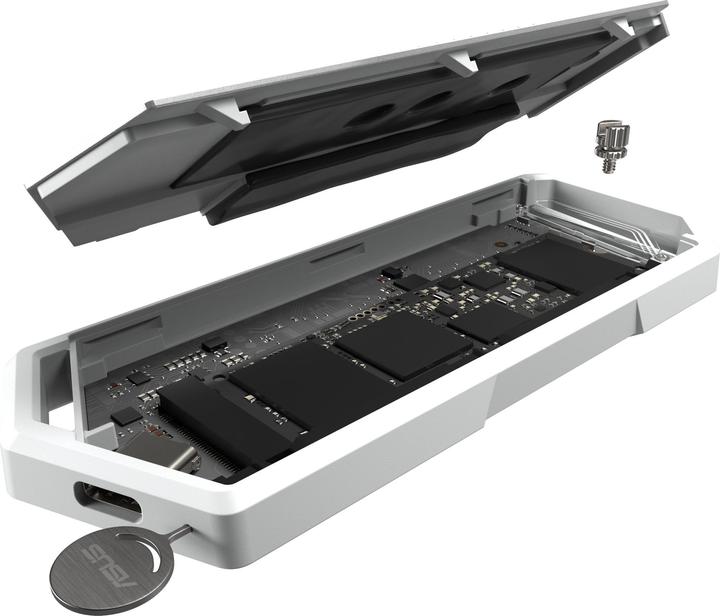 Produktbild ASUS Geh USB ROG Strix Arion White M2 SSD Gehäuse mit Aura (M.2 2280, M.2 2230, M.2 2260, M.2 2240)