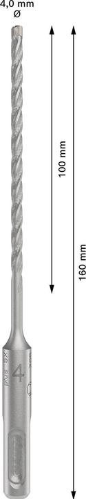 Productafbeelding Bosch Zubehör hardmetalen hamerboor SDS-Plus-p5X Lengte 160 mm Boor ø 4 mm (4 mm)