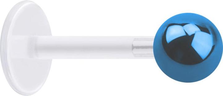 Produktbild Star Piercing Micro Labret transparent mit Kugel hellblau (ohne Messing, Chirurgenstahl 316L, Kunststoff)