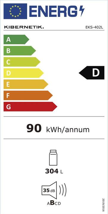 Energie-Label Kibernetik EKS-402L Einbau Kühlschrank (D) (402 l)