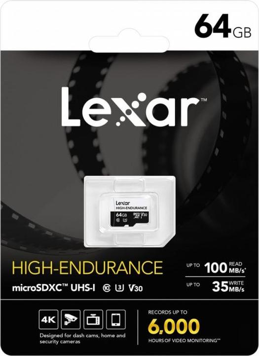 Image du produit Lexar MÉMOIRE MICRO SDXC 64GB UHS-I/LMSHGED064G-BCNNG (64 Go, microSDHC, U3, UHS-I)