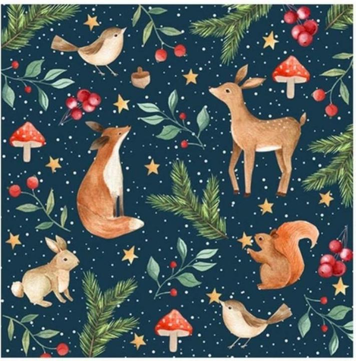 Weihn.Zelltuchserviette 33x33cm (20 x, 33 x 33 cm)