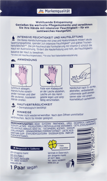 Actual product image dm Balea Hand mask urea