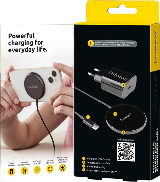 Produktbild Intenso Magnetic Wireless Charger MB1 schwarz (15 W)