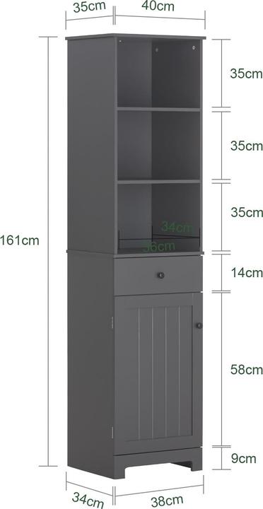 Actual product image SoBuy Bathroom tall unit