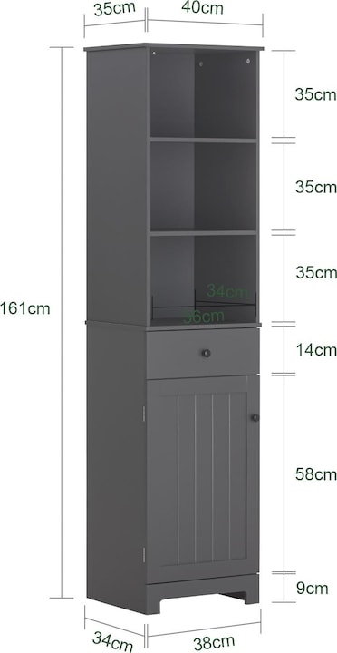 Actual product image SoBuy Bathroom tall unit
