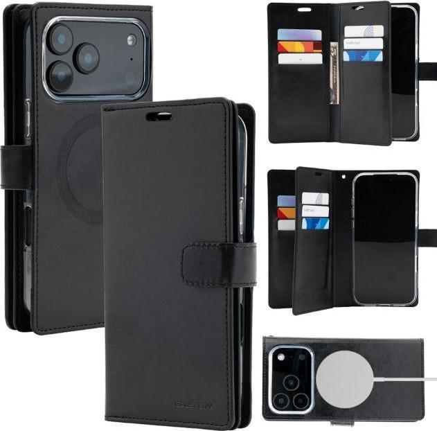 Produktbild Goospery MagSafe Mansoor Kunstleder Bookcover Hülle (Apple iPhone 17 Pro Max)