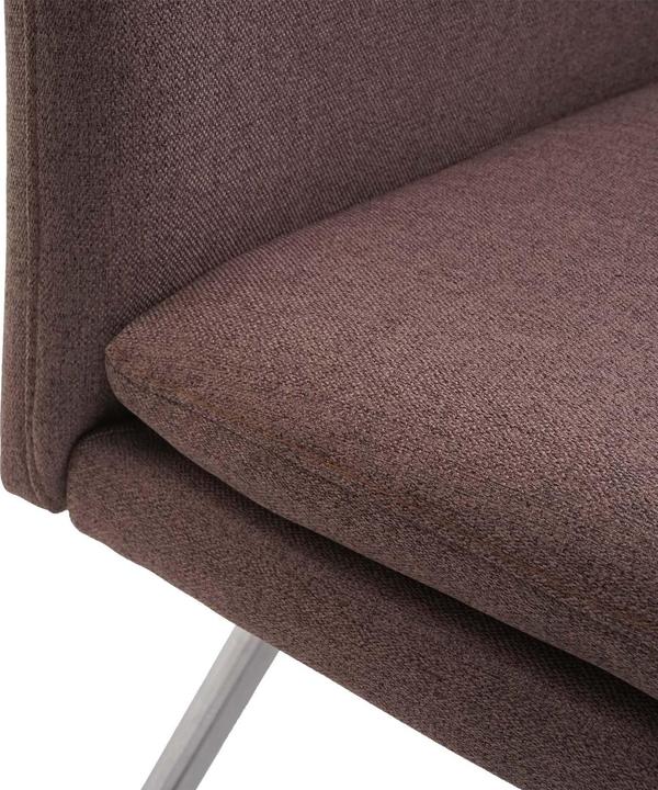 Produktbild Swisshandel24 Sitzbank, Esszimmerbank Bank Polsterbank, Rückenlehne Stoff/Textil Edelstahl gebürstet - braun 180cm (180 cm)