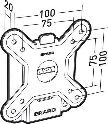 Image du produit Erard CLIFF 100 support mural rigide pour moniteur 15-28 pouces (Mur, 23", 15 kg)