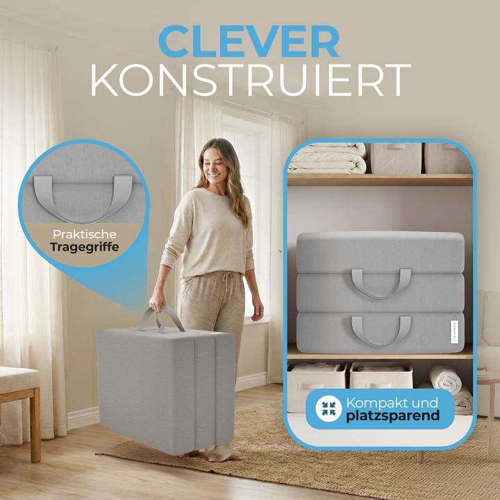 Produktbild Bestschlaf Klappmatratze, 3-teilige Faltmatratze, Reisebett, Gästematratze (75 x 195 cm, Schaumstoffkern)