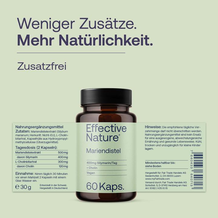 Actual product image Effective Nature Milk thistle extract (60 pcs., Capsules, 28 g)