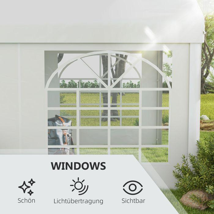 Produktbild Swisshandel24 Seitenteil mit Fenster, Seitenwand für Pavillon ca. 6 x 2 m Seitenplane Ersatzwand für Partyzelt, We (200 cm, 597 cm)