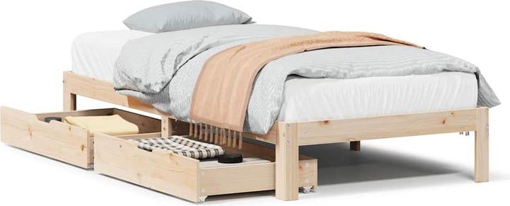 Produktbild vidaXL Bett mit Schubladen Kiefer (135 x 190 cm)