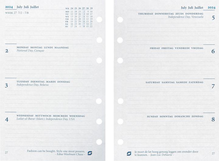 Immagine prodotto Succes ricambi Standard agenda annuale gennaio-dicembre (9,5 x 17 cm, Tedesco, Inglese, Italiano, Francese)
