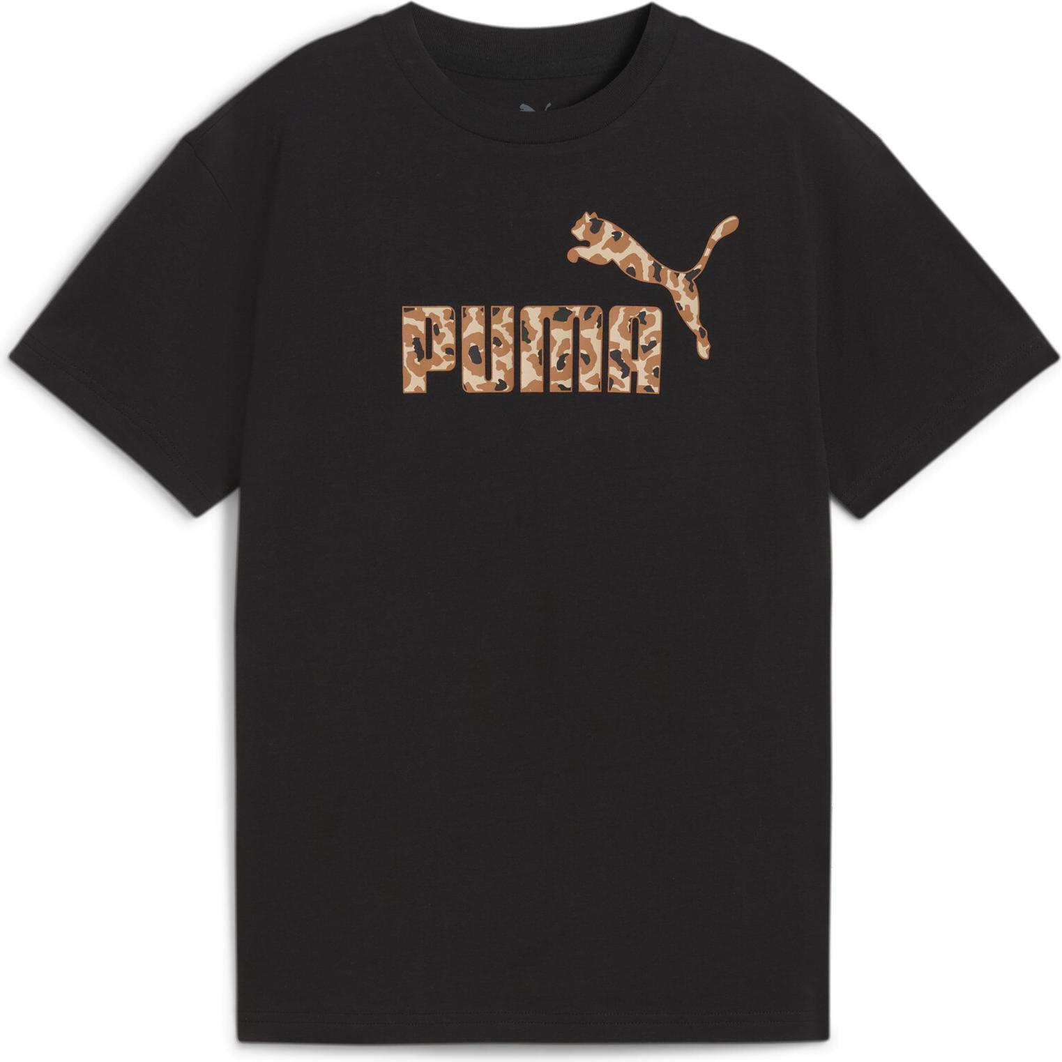Puma, Damen, Sportshirt, ESS ANIMAL Logo Infill Tee G (128), Schwarz, 128