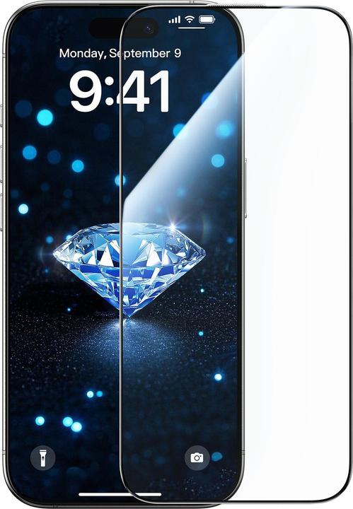 Image du produit Joyroom JR-MQS0563 Tempered Glass Screen Protector (2.5D Full Screen with Black Edge) for iP 16 (1 pcs, Apple iPhone 16)