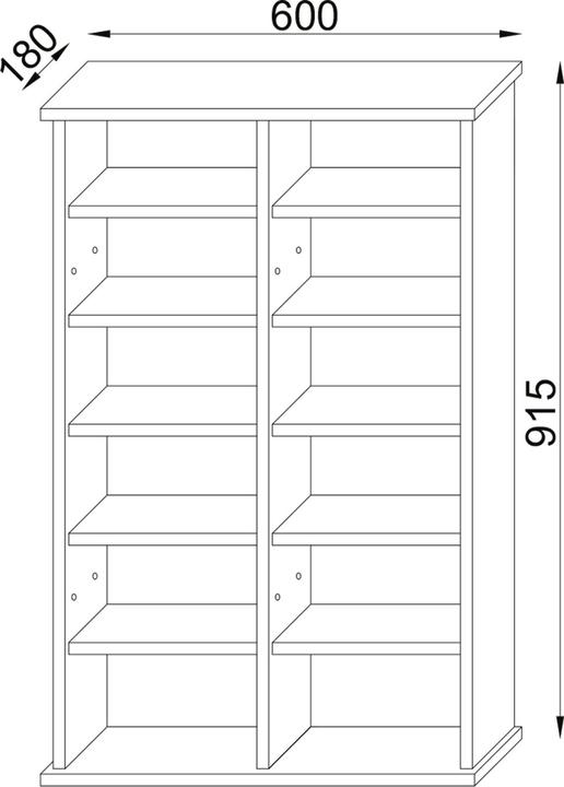 Produktbild VCM Holz CD DVD Standregal Galerie mit Glastür (60 x 18 x 92 cm)