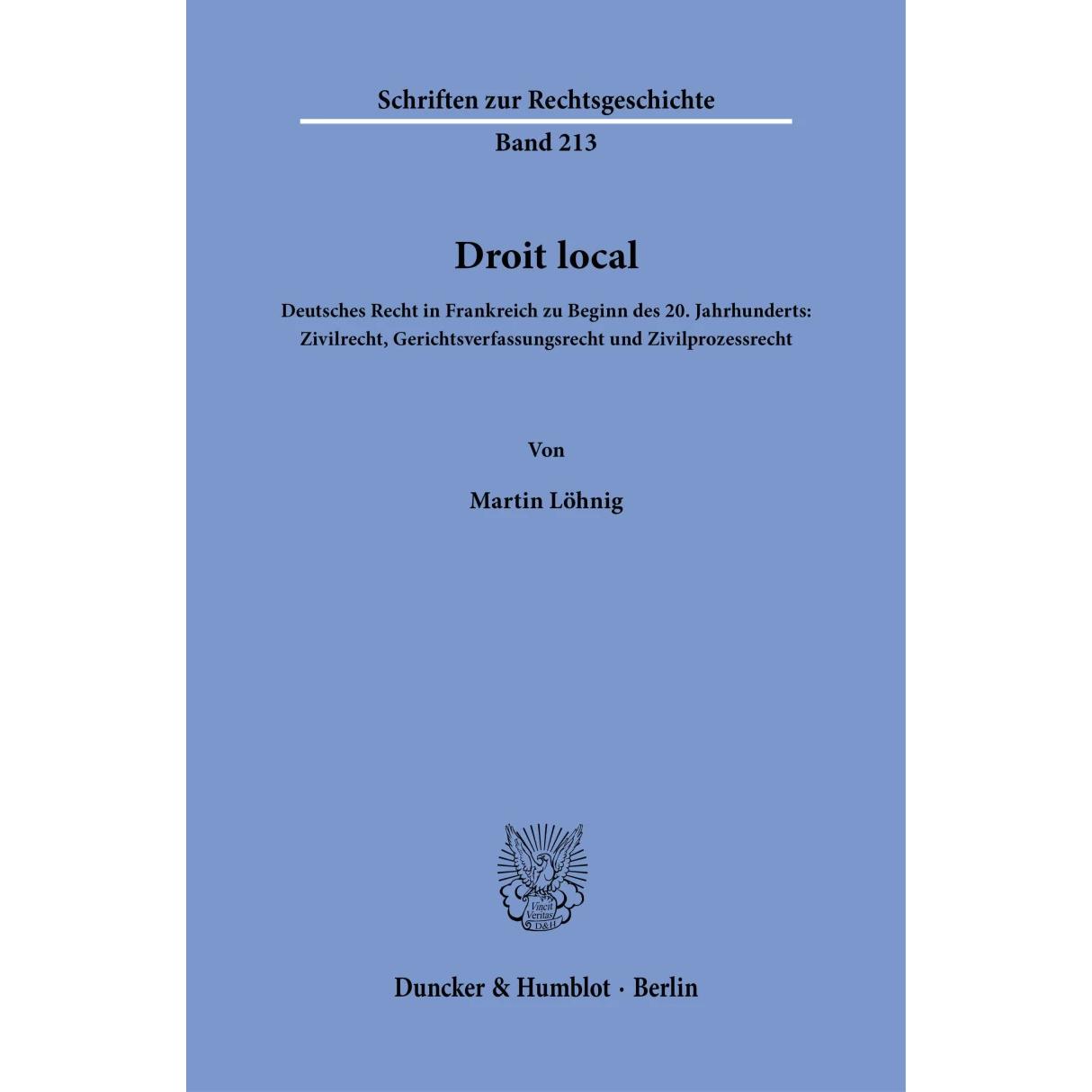 Droit local, Fachbücher von Martin Löhnig