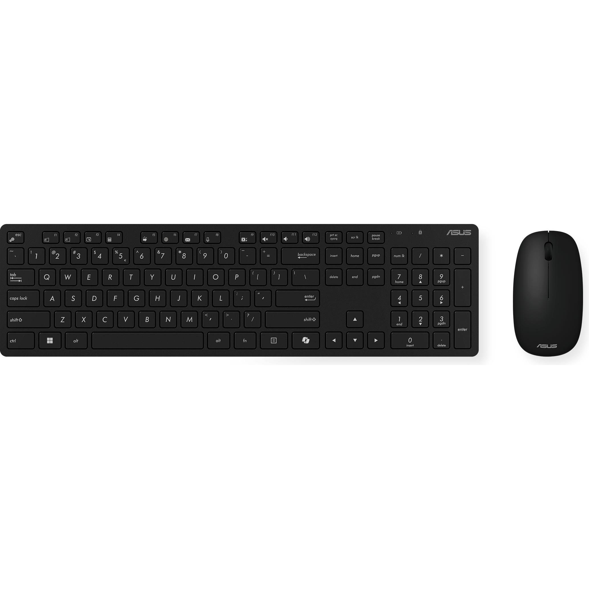ASUS W5000 wireless Keyboard+Mouse dt. COPILOT Layout blk (DE, Kabellos), Tastatur, Schwarz