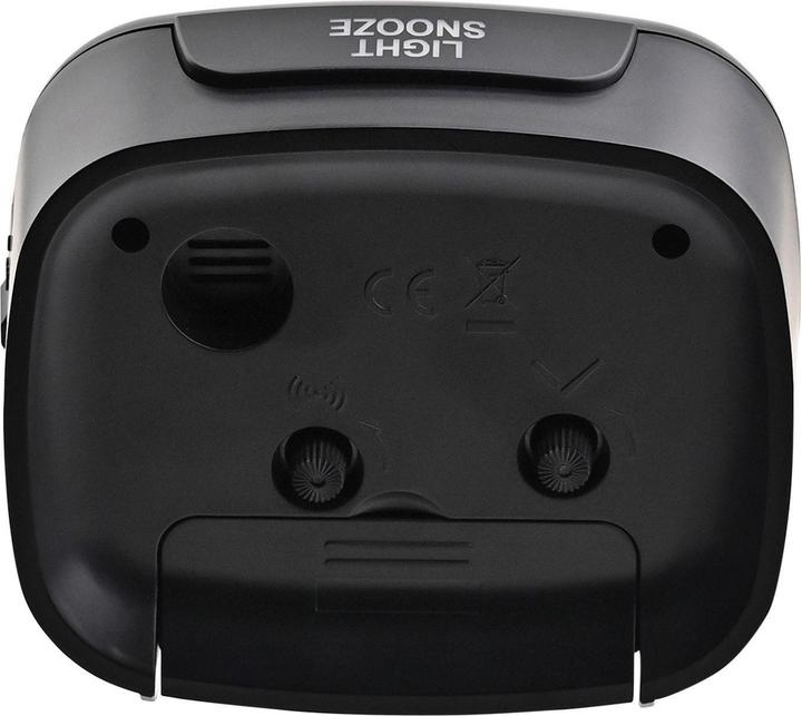 Image du produit Hometime Réveil carré avec bouton lumineux - Boîtier noir