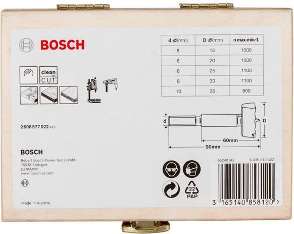 Produktbild Bosch Professional Zubehör 5-tlg. Forstnerbohrer-Set, 15–35 mm (35 mm, 15 mm, 30 mm, 20 mm, 25 mm)