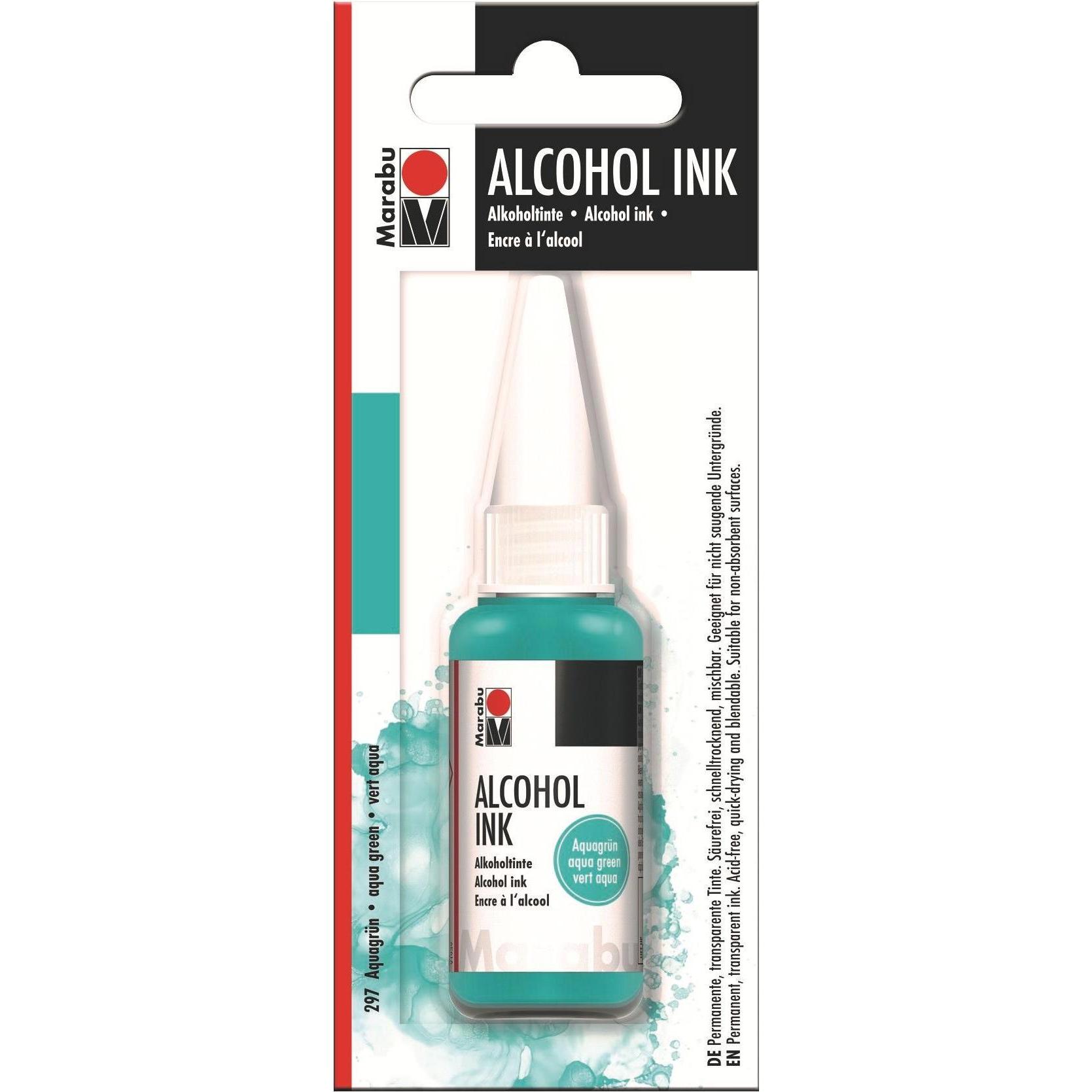 Marabu, Künstlerfarbe + Bastelfarbe, Alkoholtinte Ink (Aquagrün, 20 ml)