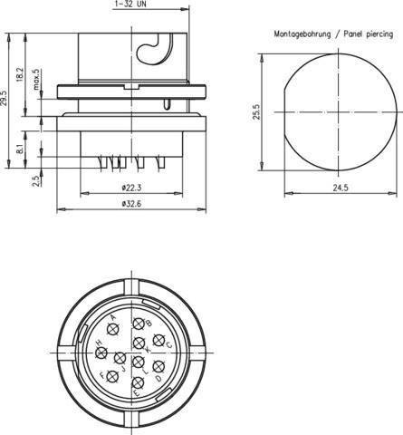 Actual product image Telegärtner NF connector chassis book