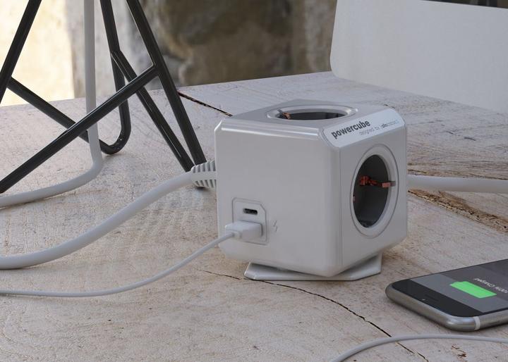 Produktbild Allocacoc Powercube Extended USB A+C 4xDosen CEE7 ->Stecker 1.5m (4x, CEE 7/4, CEE 7/5, USB-A, USB-C, 1.50 m)