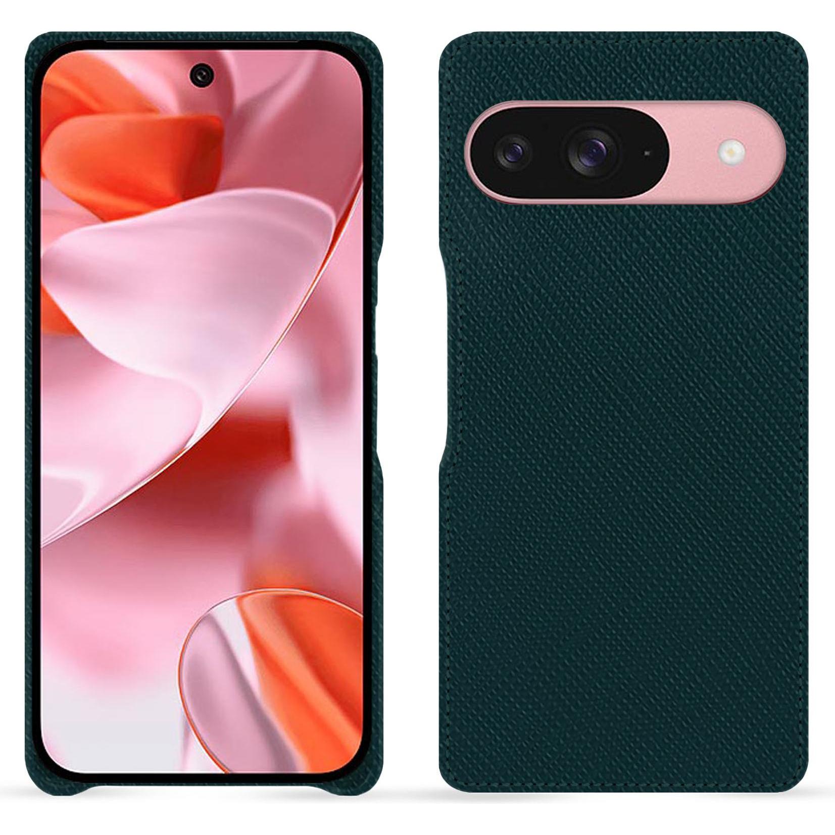Noreve Lederschutzhülle (Google Pixel 9), Smartphone Hülle, Grün
