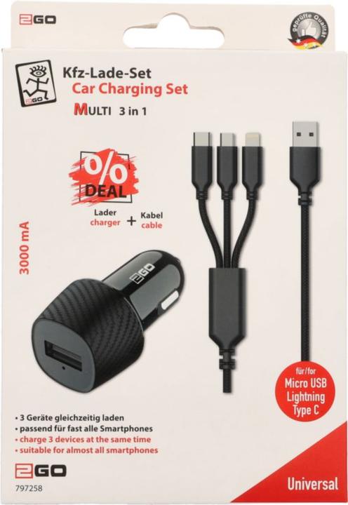 Immagine prodotto 2GO Caricabatterie da auto 12V/24V (2 pezzi) - nero