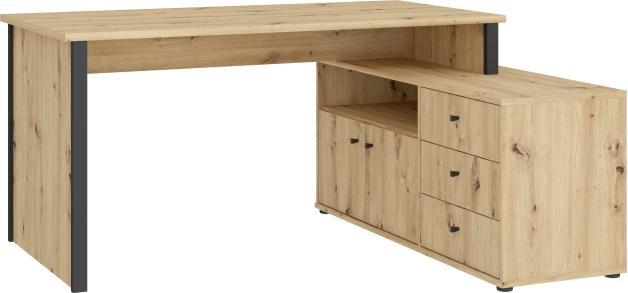 Artisan oak wood reproduction combined with black set-offs