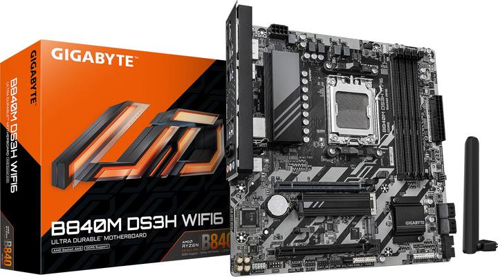 Produktbild Gigabyte B840M DS3H WiFi6 (B840,AM5,mATX,DDR5) (AM5, AMD B840, mATX)