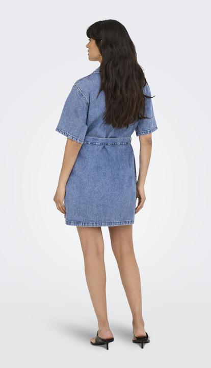 Produktbild Only Normal geschnitten V-Ausschnitt Kastige Ärmel Kurzes Kleid Jeanskleid (XL)