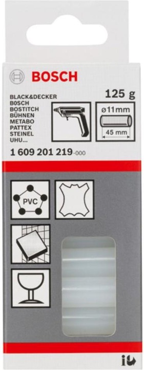 Produktbild Bosch Professional Zubehör Schmelzkleber, 11 x 45 mm, 125 g, transparent