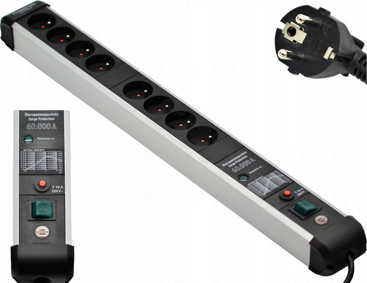 Immagine prodotto Brennenstuhl LISTWA PRZEPIĘCIOWA "PREMIUM-PROTECT-LINE" 8GN, 3M 60.000A (8 x, 3 m)