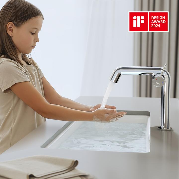 Produktbild Emke Wasserhahn Bad Messing Keramikkartusche Luftsprudler Waschtischarmatur Mischbatterie einfache Instal