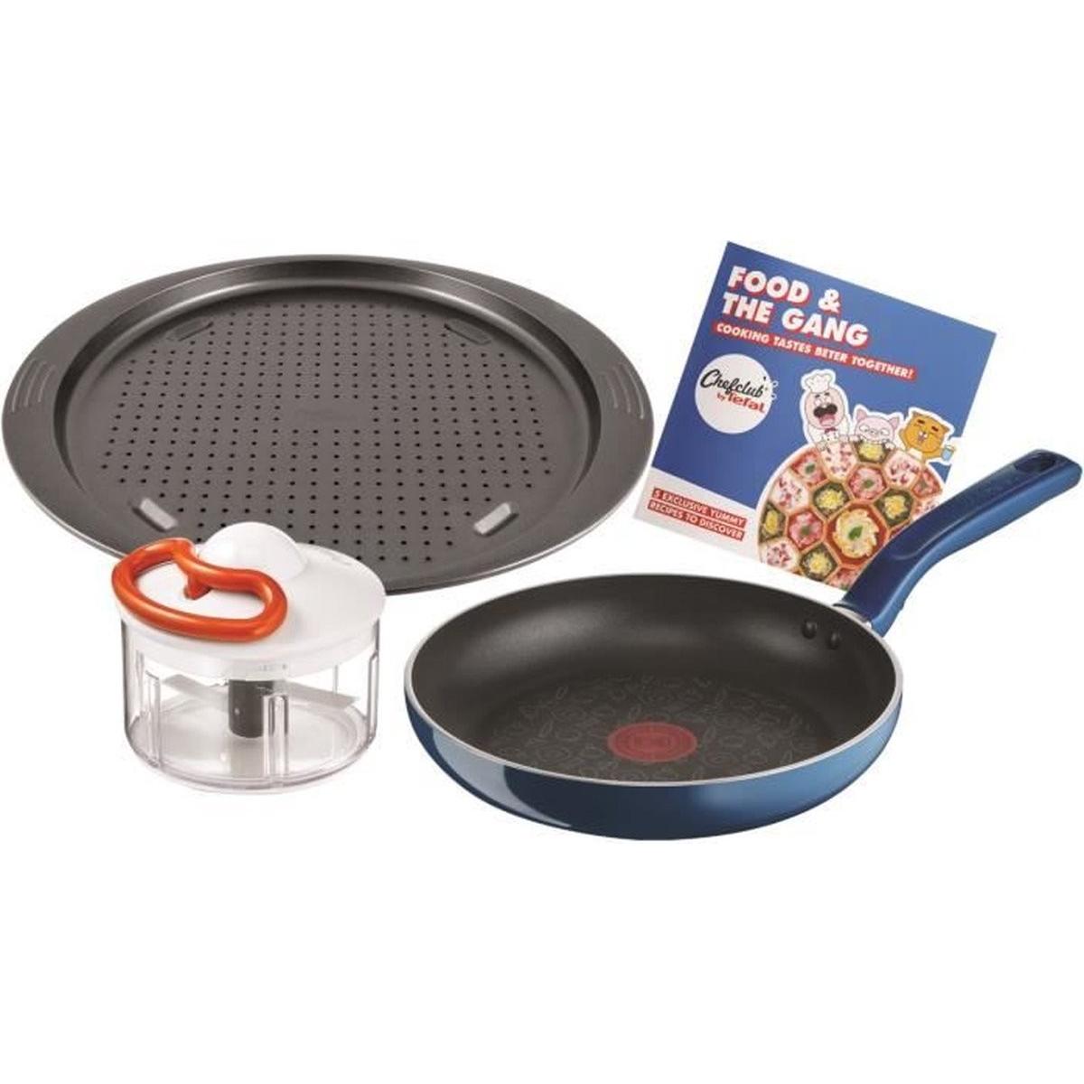 Tefal G805S304, Padella + Pentola, Blu, Nero