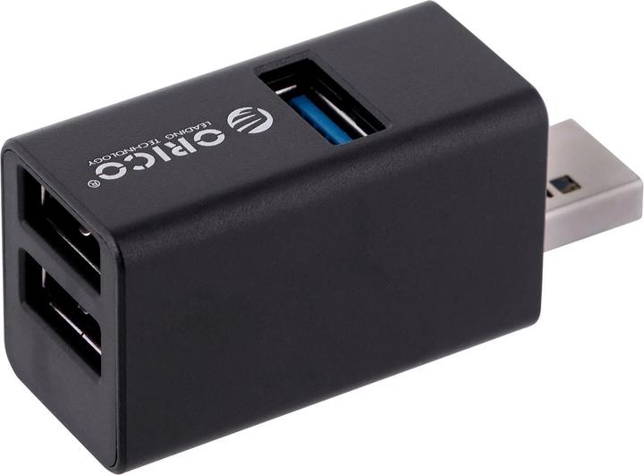 Produktbild Orico HUB USB Mini hub 3x USB-A 2.0 (MINI-U32L-BK-BP) (USB-A, 3 Ports)