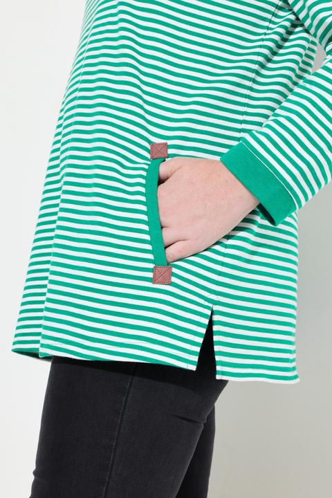Produktbild Ulla Popken Sweatshirt, Ringel, Classic, Stehkragen, Langarm (62)