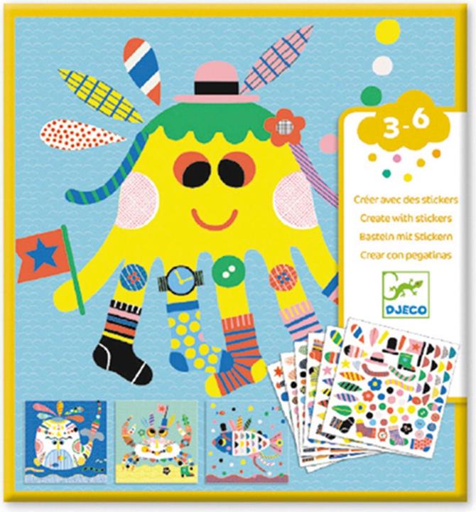 Immagine prodotto Djeco Sticker und Basteln Meerestiere (160 Adesivo)