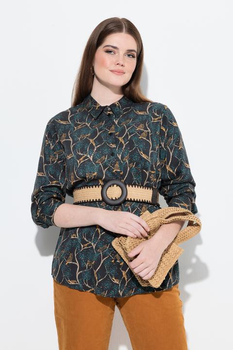 Immagine prodotto Ulla Popken Camicia con stampa in stile country, collo da camicia e maniche lunghe (46, 48)