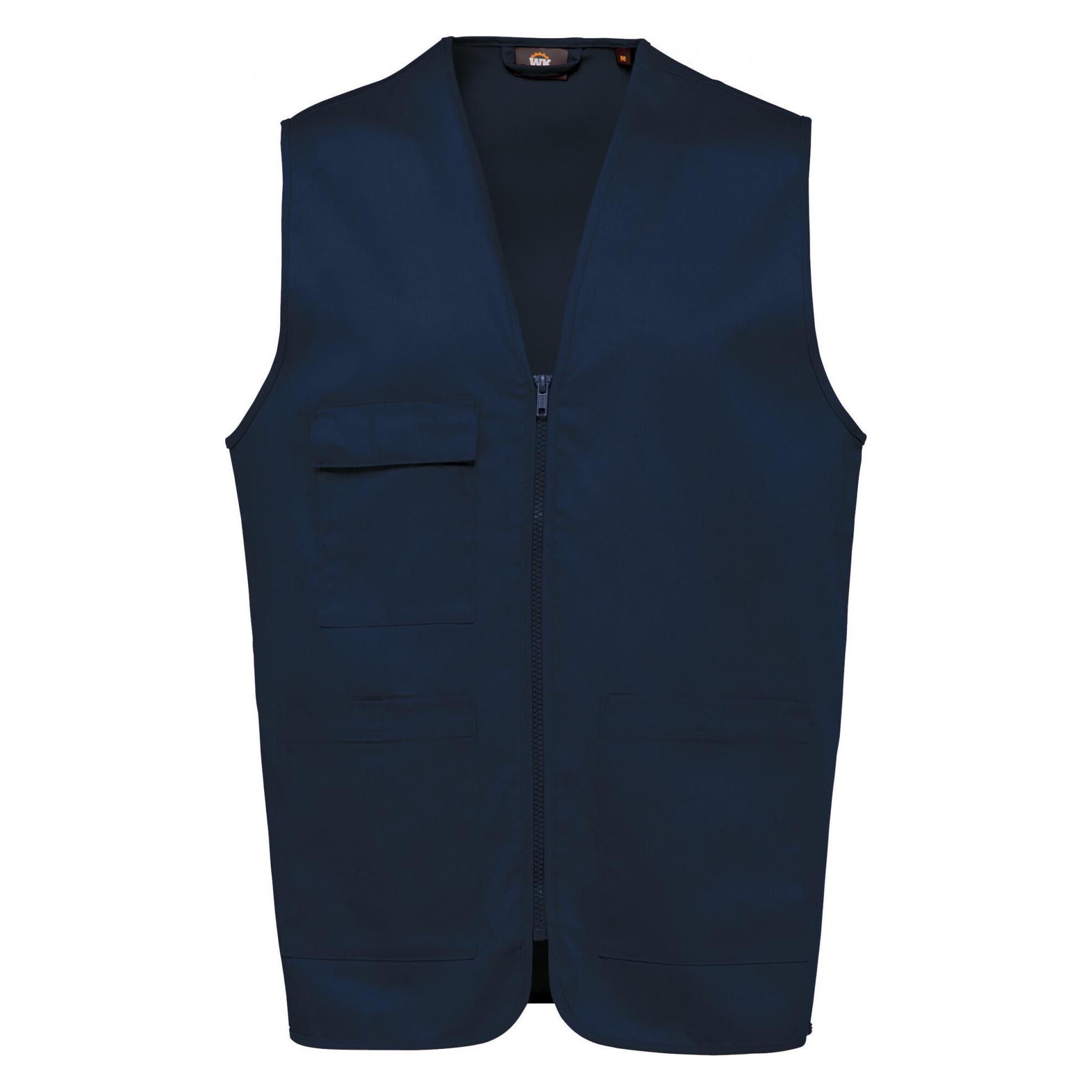 Kariban, Unisex, Westen, Polycotton-Weste Mit Mehreren Taschen, Blau, (S)