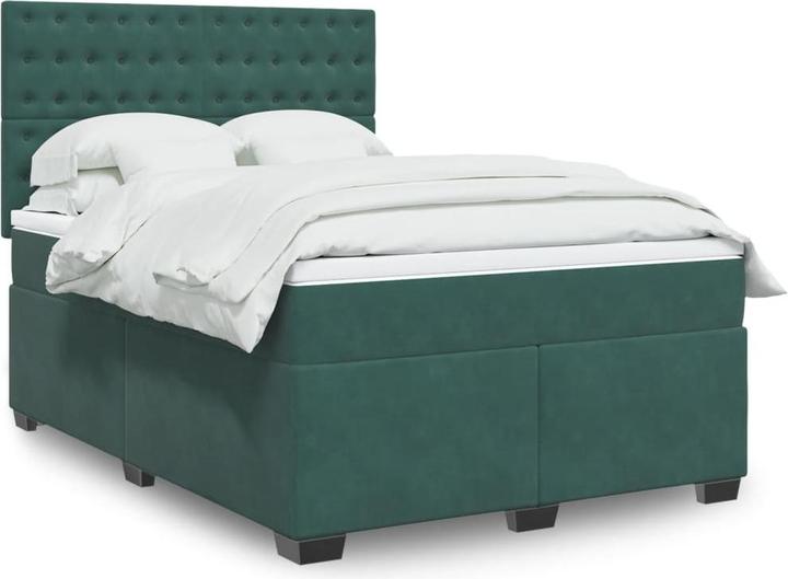 Produktbild vidaXL Bo x springbett mit Matratze 160 x 200 cm Samt (160 x 200 cm)