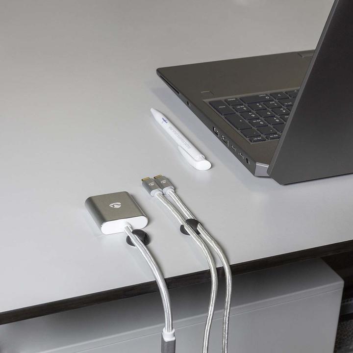 Productafbeelding Nedis Kabelmanagement kabelklem Vergrendeld 6 stuks max. kabeldikte: 5 mm Siliconen 20 mm Zwart