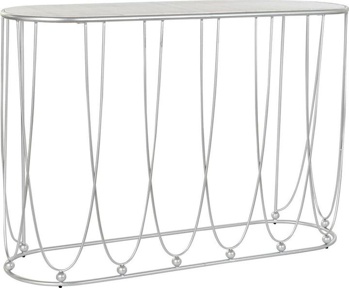Actual product image DKD Home Decor Console Silver Metal White Marble 115 x 35 x 78 cm