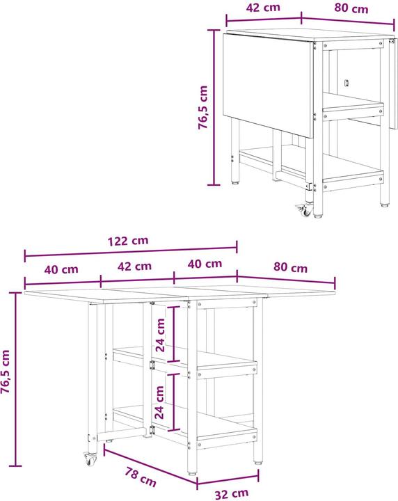 Image du produit vidaXL Esstisch (122 x 80 x 76.50 cm)