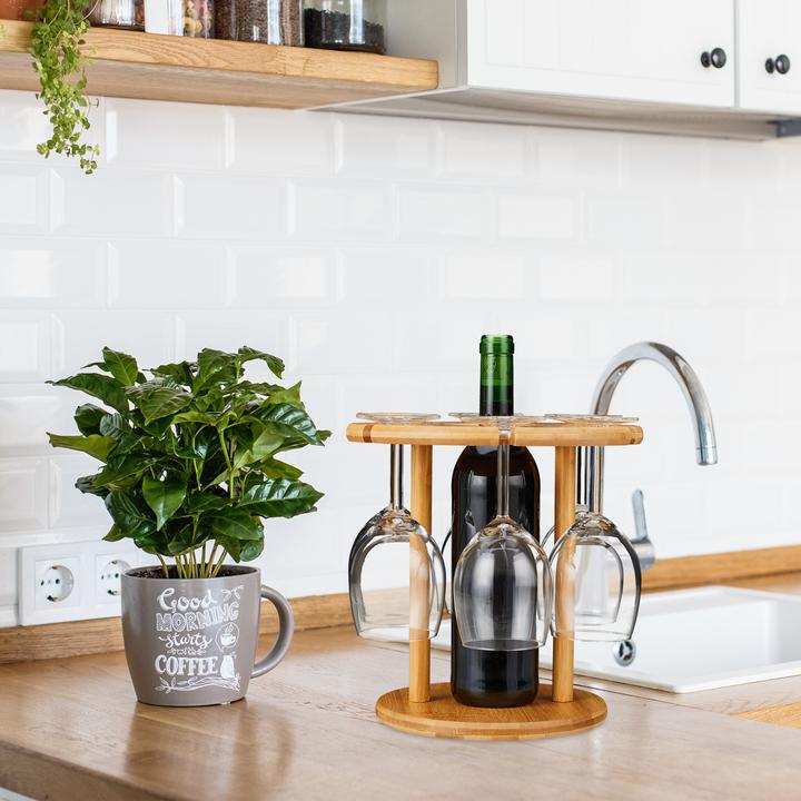 Actual product image Relaxdays Silver Stemware Rack (Wine stopper)