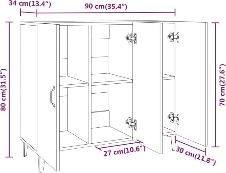 Produktbild vidaXL Sideboard (90 x 34 x 80 cm)