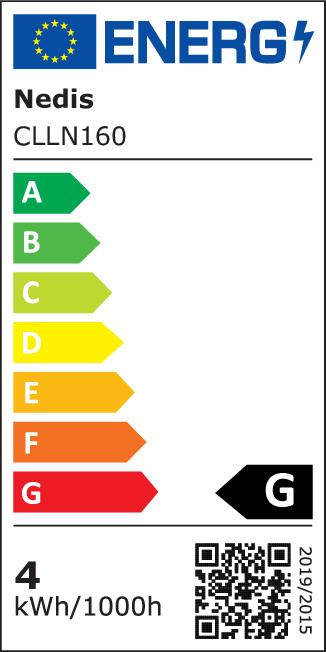 Label énergétique Nedis Lampe filet décorative | Blanc chaud | 160 LEDs | 2 x 1 m | Effets de lumière : 7 | Intérieur et (2 m)