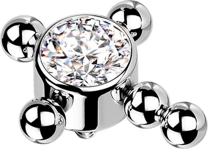 Immagine prodotto Star Piercing Dermal Anchor perline a croce in argento cristallo argento (senza ottone, Titanio)